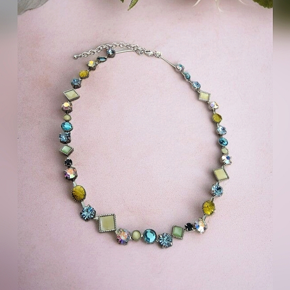 Lady Remington LR Signed Silver Tone Multi Charm Necklace